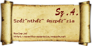 Szánthó Aszpázia névjegykártya